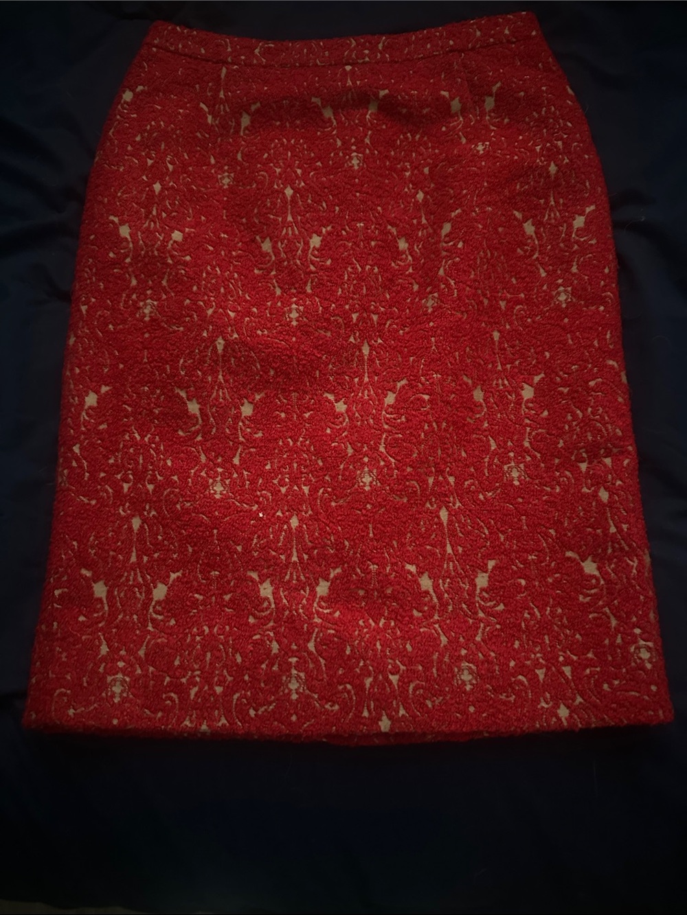 Tory Burch, red and beige brocade dress
